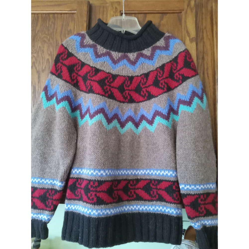 Vintage Banana Republic Safari & Travel Wool Fair Isle Hand Knit Sweater Small